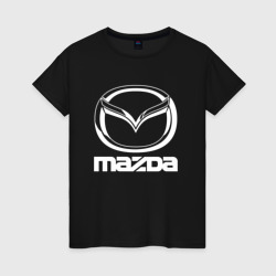 Женская футболка хлопок Mazda logo Мазда лого