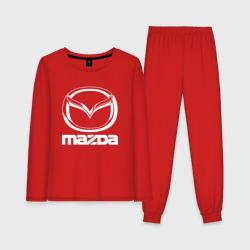 Женская пижама с лонгсливом хлопок Mazda logo Мазда лого