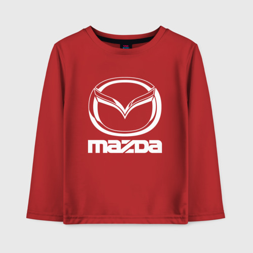 Детский лонгслив хлопок Mazda logo Мазда лого, цвет красный