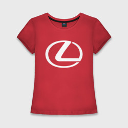 Женская футболка хлопок Slim Lexus logo Лексус