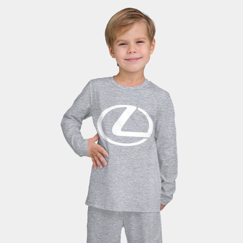 Детская пижама с лонгсливом хлопок с принтом Lexus logo Лексус, фото на моделе #1
