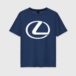 Женская футболка хлопок Oversize Lexus logo Лексус