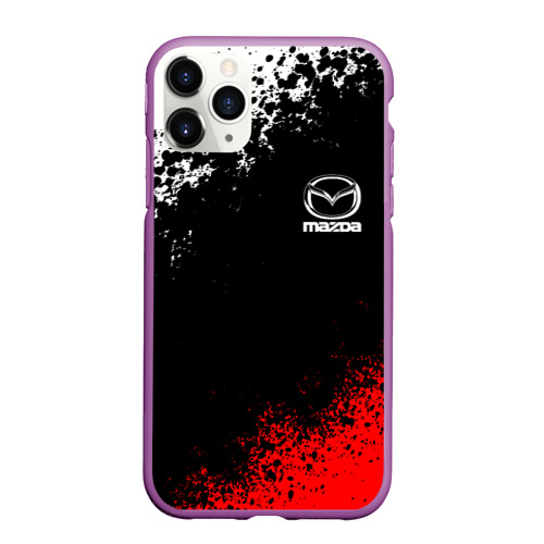 Чехол для iPhone 11 Pro Max матовый Mazda Мазда, цвет фиолетовый