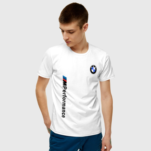 Мужская футболка хлопок BMW M PERFORMANCE 2020 | БМВ М ПЕРФОРМАНС, цвет белый - фото 3