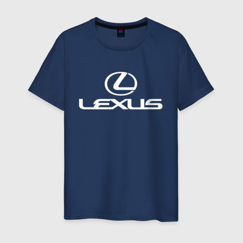 Мужская футболка из хлопка с принтом Lexus Лексус, вид спереди №1
