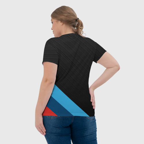 Женская футболка 3D с принтом BmW m performance, вид сзади #2