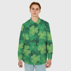 Мужская рубашка oversize 3D Ирландский клевер - фото 2