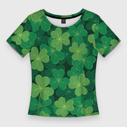 Женская футболка 3D Slim Ирландский клевер