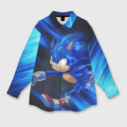 Женская рубашка oversize 3D Sonic Соник