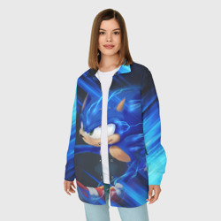 Женская рубашка oversize 3D Sonic Соник - фото 2
