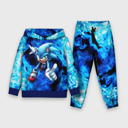 Детский костюм с толстовкой 3D Blue Sonic