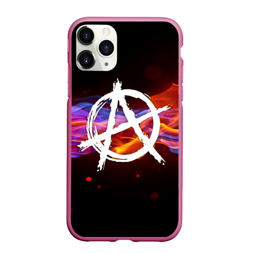 Чехол для iPhone 11 Pro матовый Анархия anarchy, цвет малиновый