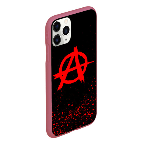 Чехол для iPhone 11 Pro Max матовый Анархия anarchy, цвет малиновый - фото 3