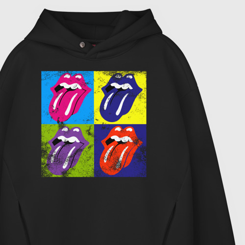 Мужское худи Oversize хлопок Rolling Stones, цвет черный - фото 4