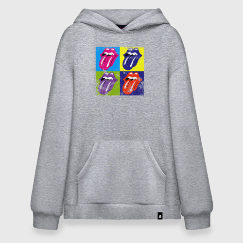 Худи SuperOversize хлопок Rolling Stones, цвет меланж