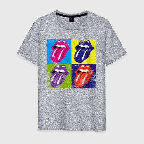 Мужская футболка хлопок Rolling Stones, цвет меланж