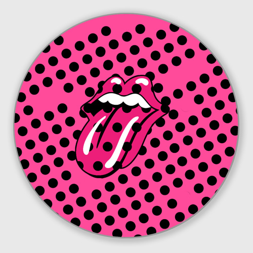 Круглый коврик для мышки rolling stones pink logo