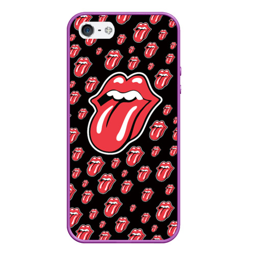 Чехол для iPhone 5/5S матовый Rolling Stones, цвет фиолетовый