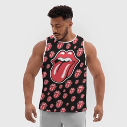 Мужская спортивная майка 3D Rolling Stones язык - фото 2