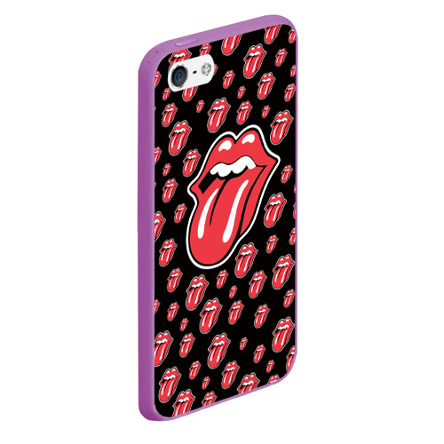 Чехол для iPhone 5/5S матовый Rolling Stones, цвет фиолетовый - фото 3