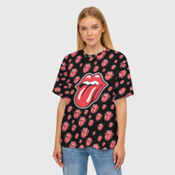 Женская футболка oversize 3D Rolling Stones - фото 2