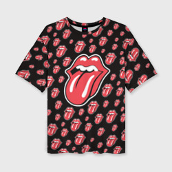 Женская футболка oversize 3D Rolling Stones