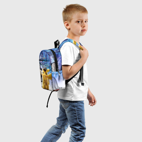 Детский рюкзак 3D с принтом Детектив Пикачу, вид сзади #1