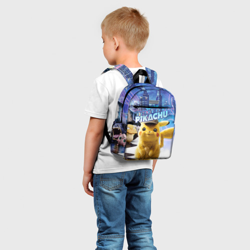 Детский рюкзак 3D с принтом Детектив Пикачу, фото на моделе #1