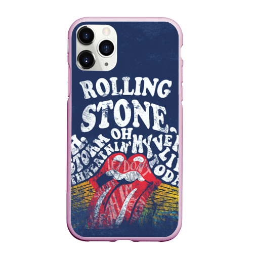 Чехол для iPhone 11 Pro Max матовый Rolling Stone, цвет розовый