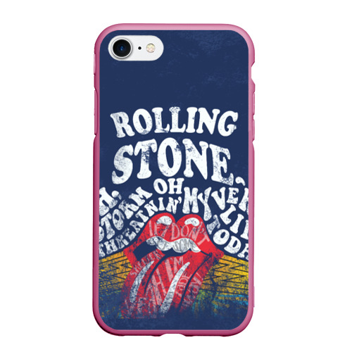 Чехол для iPhone 7/8 матовый Rolling Stone, цвет малиновый