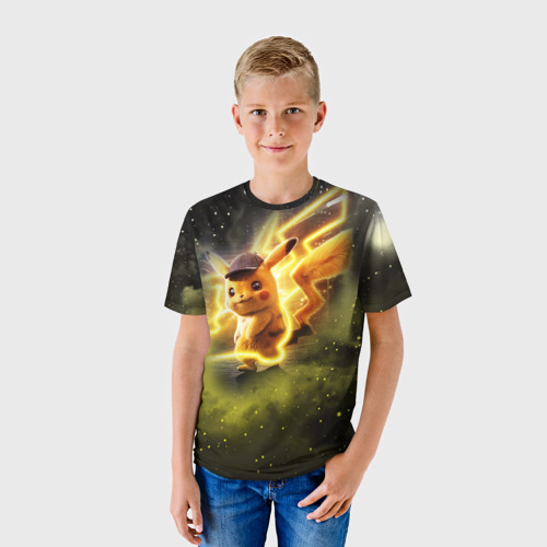 Детская футболка 3D Детектив Пикачу, цвет 3D печать - фото 3