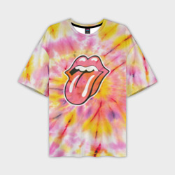 Мужская футболка oversize 3D Rolling Stones tie-dye