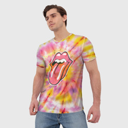Мужская футболка 3D Rolling Stones tie-dye - фото 2