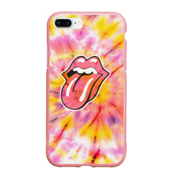 Чехол для iPhone 7Plus/8 Plus матовый Rolling Stones tie-dye
