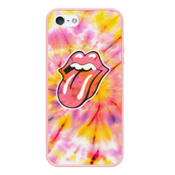 Чехол для iPhone 5/5S матовый Rolling Stones tie-dye