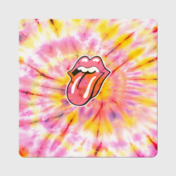Магнит виниловый Квадрат Rolling Stones tie-dye