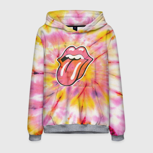 Мужская толстовка 3D Rolling Stones tie-dye, цвет меланж