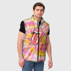 Мужской жилет утепленный 3D Rolling Stones tie-dye - фото 2