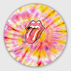 Круглый коврик для мышки Rolling Stones tie-dye