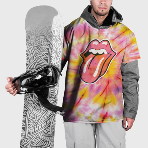 Накидка на куртку 3D Rolling Stones tie-dye, цвет 3D печать