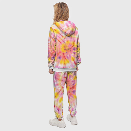 Женский костюм с толстовкой 3D Rolling Stones tie-dye, цвет белый - фото 4