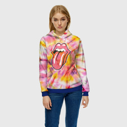 Женская толстовка 3D Rolling Stones tie-dye - фото 2