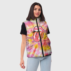 Женский жилет утепленный 3D Rolling Stones tie-dye - фото 2