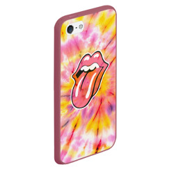 Чехол для iPhone 5/5S матовый Rolling Stones tie-dye - фото 2