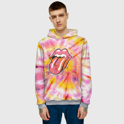 Мужская толстовка 3D Rolling Stones tie-dye - фото 2