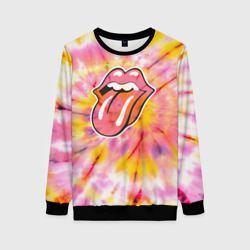 Женский свитшот 3D Rolling Stones tie-dye