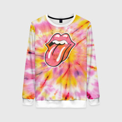 Женский свитшот 3D Rolling Stones tie-dye