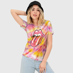 Женская футболка 3D Slim Rolling Stones tie-dye - фото 2
