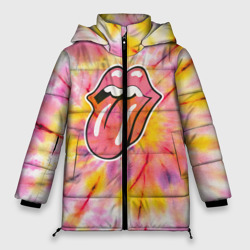Женская зимняя куртка Oversize Rolling Stones tie-dye