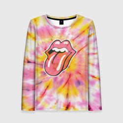 Женский лонгслив 3D Rolling Stones tie-dye